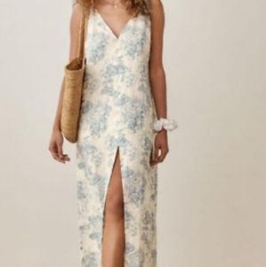 Reformation Linen Monique Floral Dress